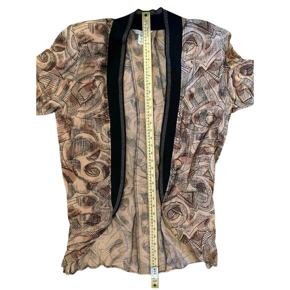 Vintage Melrose Abstract Print Retro Open Front Statement Power Blazer Size 8 - Picture 5 of 6